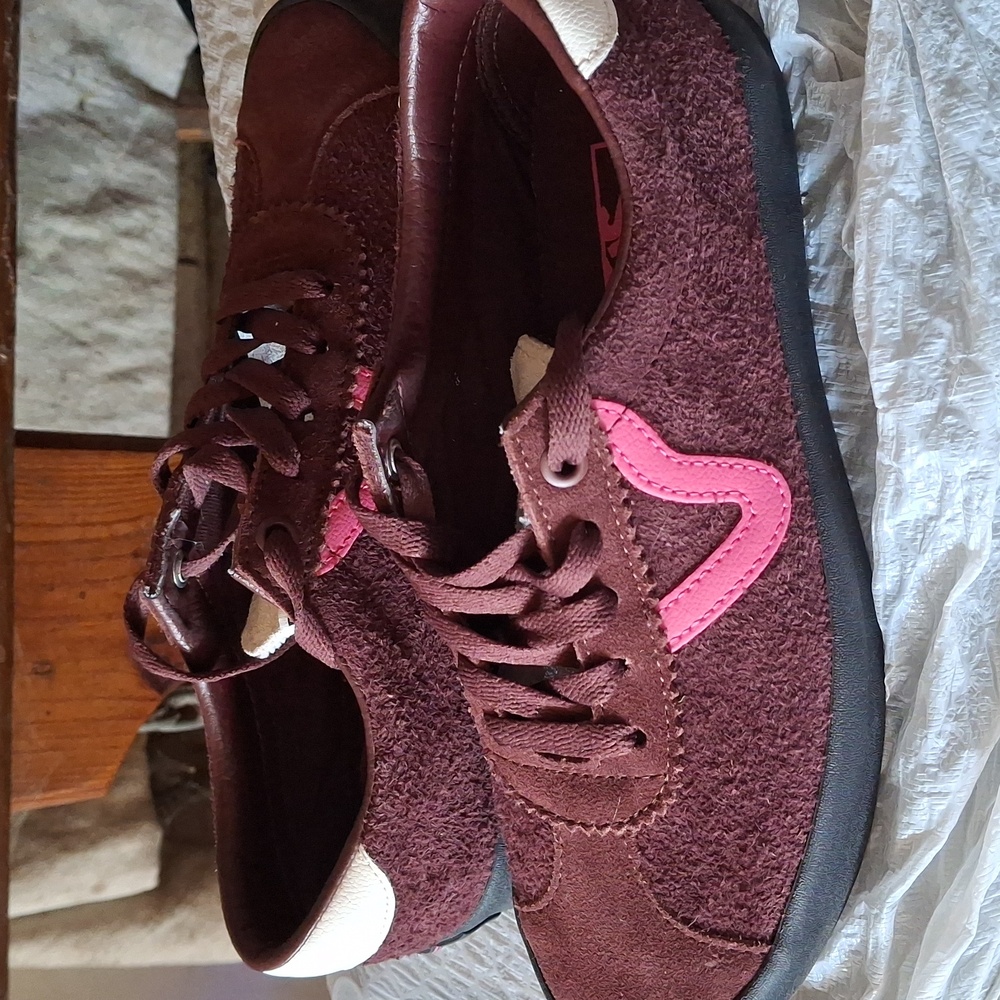 Stylish Maroon and Pink Vans Off The Wall Sneakers